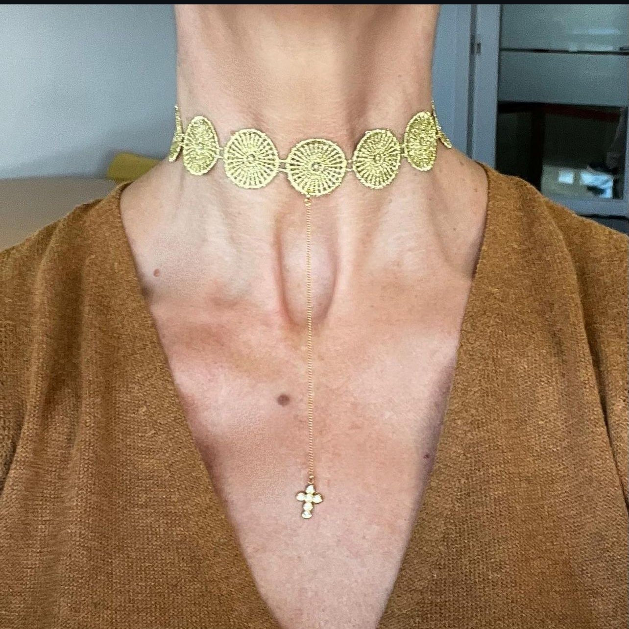 Choker Círculos con cruz